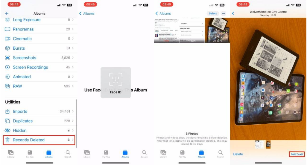 漯河苹果14维修分享 iPhone14 上恢复已删除的照片 