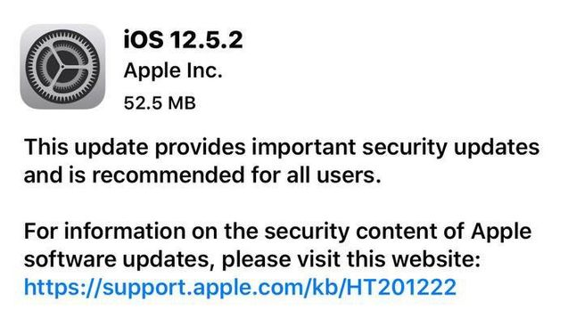 漯河苹果手机维修分享iOS12.5.2发布，建议所有老苹果用户安装 